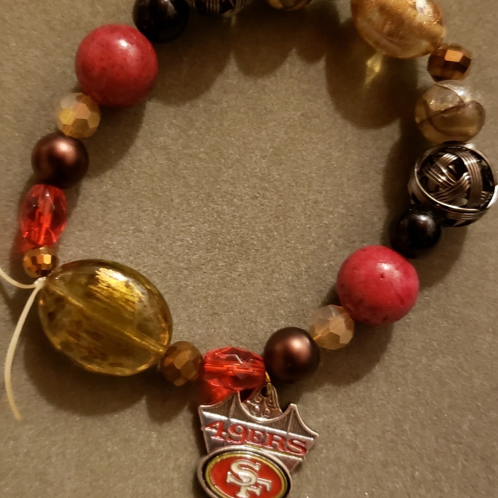 Handmade one of a kind San Francisco 49er bracelet